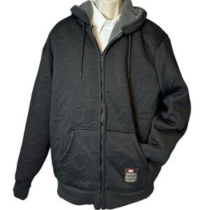 Ecko Unltd Embossed Sherpa Lined Zip Hoodie Jacket Black XL NWT